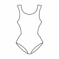 maillot de bain femme dessiné avec une ligne de contour. dessin d'un corps à la main. sous-vêtements pour femmes. vecteur