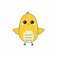 poulet jaune mignon. illustration vectorielle pour les cartes avec des animaux. un personnage pour les enfants. vecteur