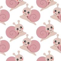 fond sans fin avec un escargot mignon. modèle sans couture pour coudre des vêtements pour enfants, impression sur tissu et couverture. vecteur