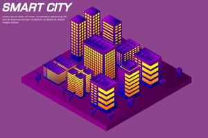 future ville isométrique. concept de l'industrie de l'immobilier et de la construction vecteur