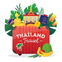 Affiche de composition de symboles de voyage Thaïlande vecteur