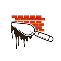 logo de construction en brique vecteur