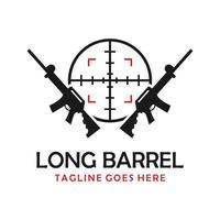 logo de fusil de chasse long vecteur