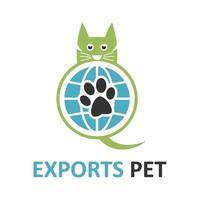 logo d'exportation d'animaux de compagnie vecteur