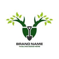 logo de plantation d'arbres vecteur
