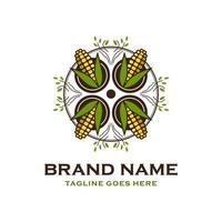création de logo de maïs vecteur