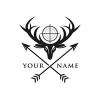 logo de chasseur de cerf vecteur