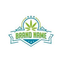 logo de l'emblème de la marijuana vecteur