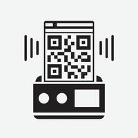 logo du scanner de code qr numérique. concept de technologie pour un paiement rapide ou méthode de paiement technique avec fond blanc. vecteur