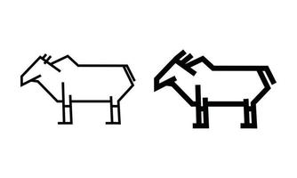 illustration vectorielle de vache ligne art vecteur