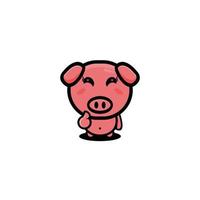 illustration de modèle de conception de dessin animé de personnage de cochon mignon vecteur