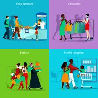 Shopping Concept Icons Set vecteur