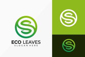lettre s eco laisse la création de logo. modèle d'illustration vectorielle de conceptions de logos d'idée créative vecteur