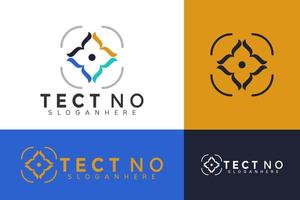 vecteur de logo tect, conception de logo tecnology, logo moderne, conceptions de logo modèle d'illustration vectorielle