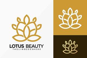 conception de vecteur de logo de spa de beauté lotus de luxe. emblème abstrait, concept de conception, logos, élément de logotype pour le modèle.