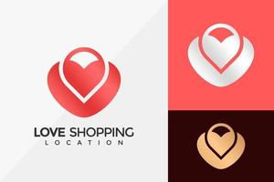 love shopping location logo design identité de marque logos designs vector illustration template