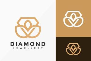création de logo de bijoux en diamant, logos d'identité de marque conçoit un modèle d'illustration vectorielle vecteur
