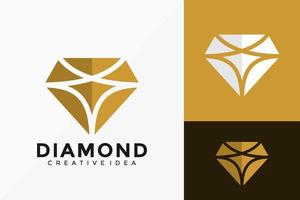 conception de vecteur de logo de cristal de diamant de luxe. emblème abstrait, concept de conception, logos, élément de logotype pour le modèle.