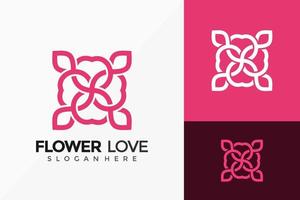 création de logo d'amour de fleur de beauté. conception de logos idée moderne modèle d'illustration vectorielle vecteur