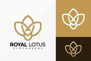 création de logo de fleur de lotus royal doré, logos d'identité de marque conçoit un modèle d'illustration vectorielle vecteur
