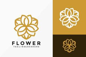 conception de vecteur de logo de lotus de beauté d'art de ligne de luxe. emblème abstrait, concept de conception, logos, élément de logotype pour le modèle.