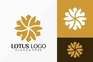 conception de vecteur de logo floral lotus de luxe. emblème abstrait, concept de conception, logos, élément de logotype pour le modèle.