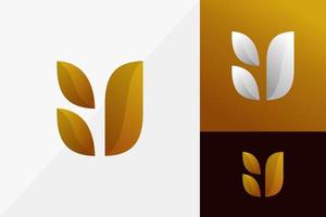 Lettre u création de logo de blé, conceptions de logos modernes modèle d'illustration vectorielle vecteur