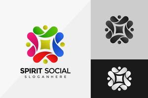 la conception du logo coloré de l'humanité sociale, le logo moderne conçoit le modèle d'illustration vectorielle vecteur
