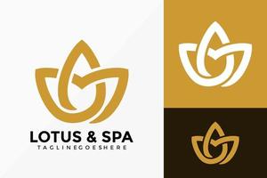 conception de vecteur de logo de spa de lotus de beauté de luxe. emblème abstrait, concept de conception, logos, élément de logotype pour le modèle.