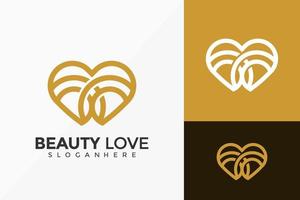 création de logo d'amour de luxe en or, logos modernes minimalistes conçoit un modèle d'illustration vectorielle vecteur