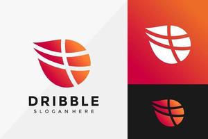 Création de logo de basket-ball lettre d, conceptions de logos modernes modèle d'illustration vectorielle vecteur