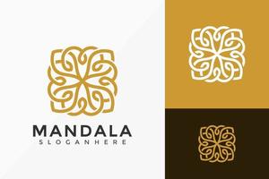 conception de logo de fleur de mandala d'or, conceptions de logos minimalistes modèle d'illustration vectorielle vecteur