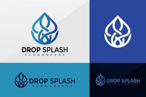 drop splash logo vector, conception de logos de gouttelettes, logo moderne, conceptions de logo modèle d'illustration vectorielle vecteur