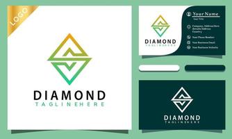 lettre s diamant bijoux logo design illustration vectorielle, modèle de carte de visite entreprise minimaliste élégant et moderne vecteur