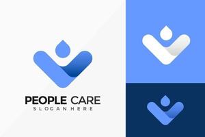 création de vecteur de logo de soins pople. emblème abstrait, concept de conception, logos, élément de logotype pour le modèle.