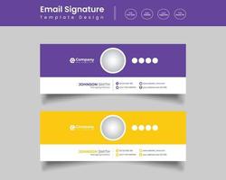 vecteur de modèle de signature de courrier électronique, conception de modèle d'entrave Web