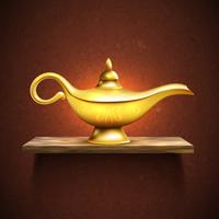 Lampe Aladdin Sur Etagère vecteur
