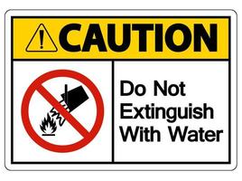 attention ne pas éteindre avec le symbole de l'eau vecteur