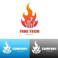 logo de technologie d'incendie vecteur