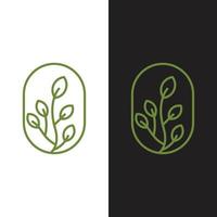 style minimal de conception de logo de plante tropicale vecteur