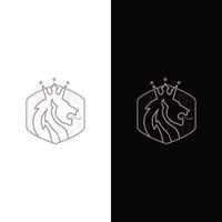 tête et couronne de lion. icône et logo vectoriels vecteur