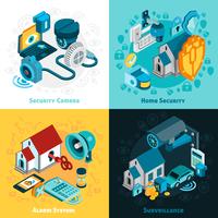 Security System Concept Icons Set vecteur