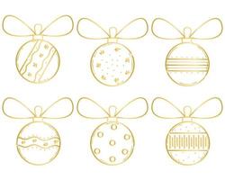 boules de noël or mis illustration vectorielle isolé vecteur