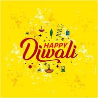 illustration de diwali pour la célébration du vecteur de typographie du festival de la communauté hindoue