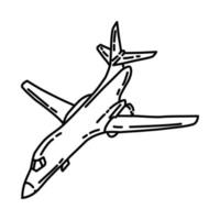 icône de lanceur de bombardier de l'armée de l'air. doodle dessinés à la main ou style d'icône de contour vecteur