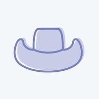 chapeau de cowboy icône - style deux tons - illustration simple, bon pour les impressions, les annonces, etc. vecteur