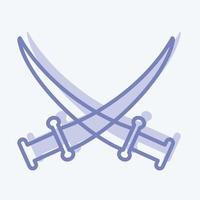 icône deux épées - style deux tons - illustration simple