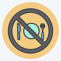 icône pas de nourriture - style de compagnon de couleur - illustration simple vecteur
