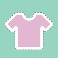 autocollant petite chemise, coupe au trait - illustration simple vecteur