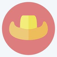 chapeau de cowboy icône - style plat - illustration simple, bon pour les impressions, les annonces, etc. vecteur